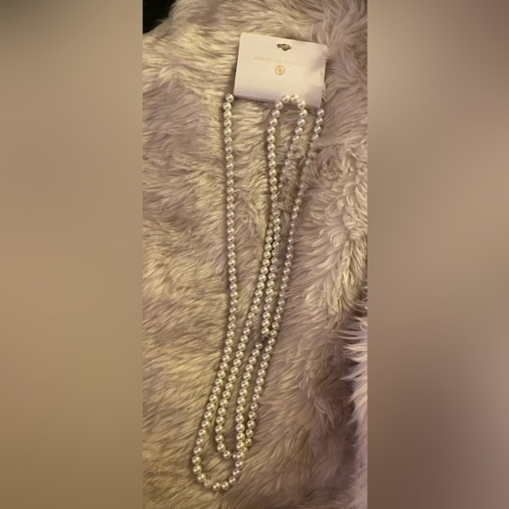 Faux Pearls Necklace long or looped for double strand look